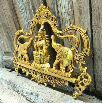 Brass Gajh Lakshmi Wall Ascents front Door Statue craftsview