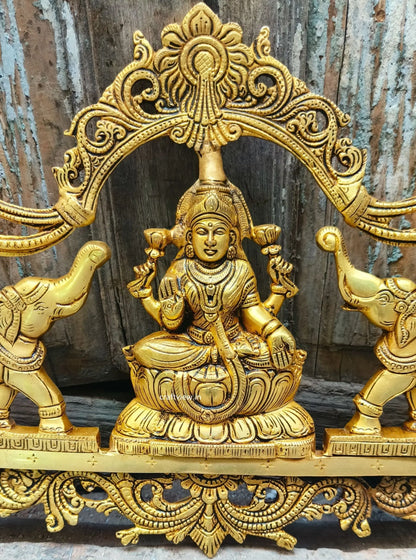 Brass Gajh Lakshmi Wall Ascents front Door Statue craftsview