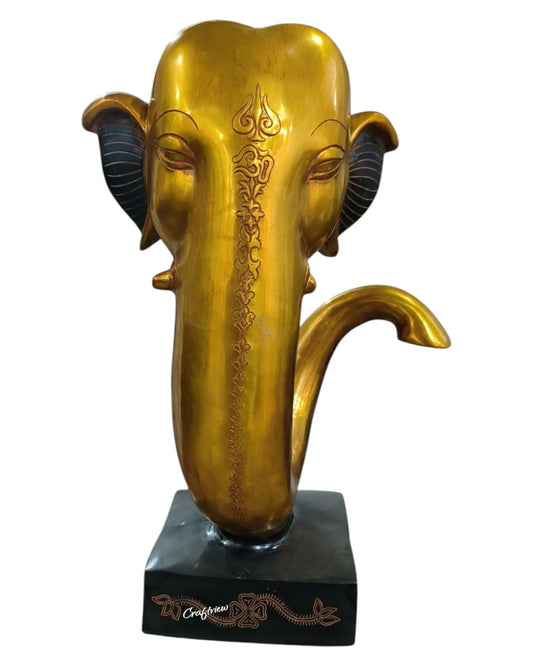 17" Brass Lord Ganesha Trunk Sculpture Craftsview