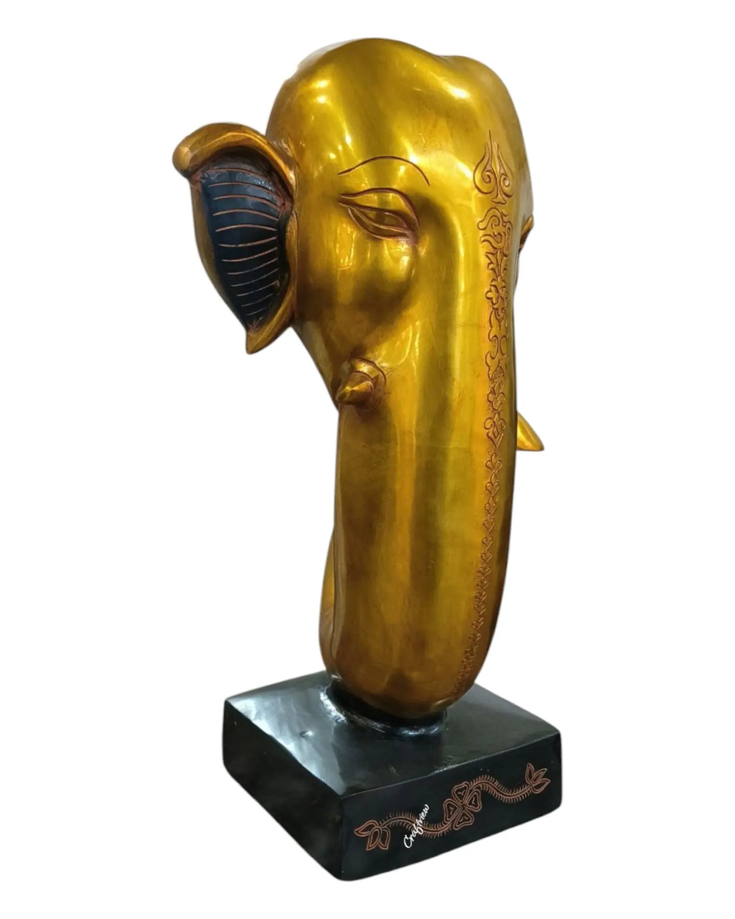 17" Brass Lord Ganesha Trunk Sculpture Craftsview