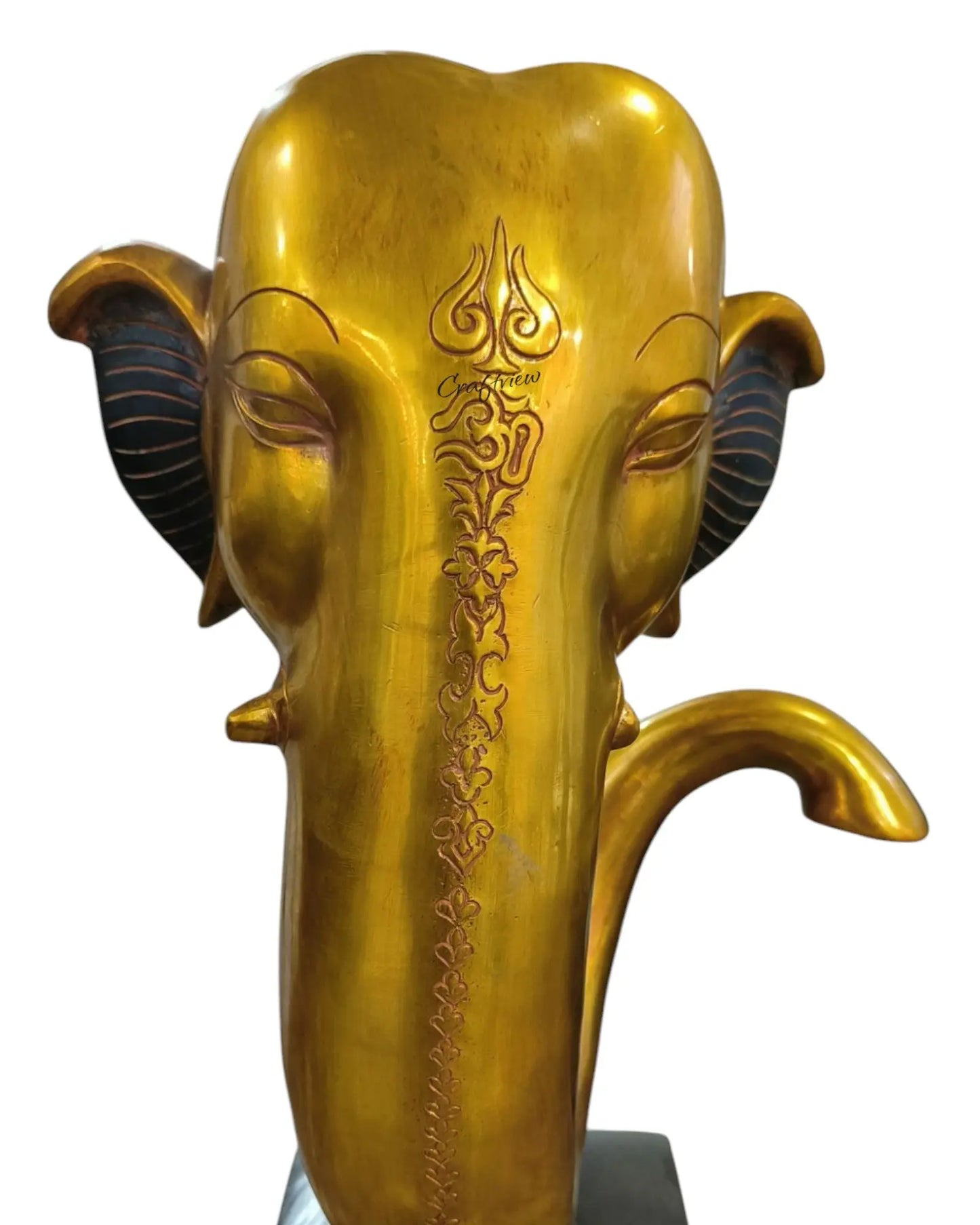 17" Brass Lord Ganesha Trunk Sculpture Craftsview