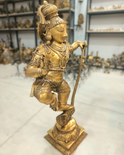 Artistic Shri Krishna Vanquishes Kaliya Sculpture 34"