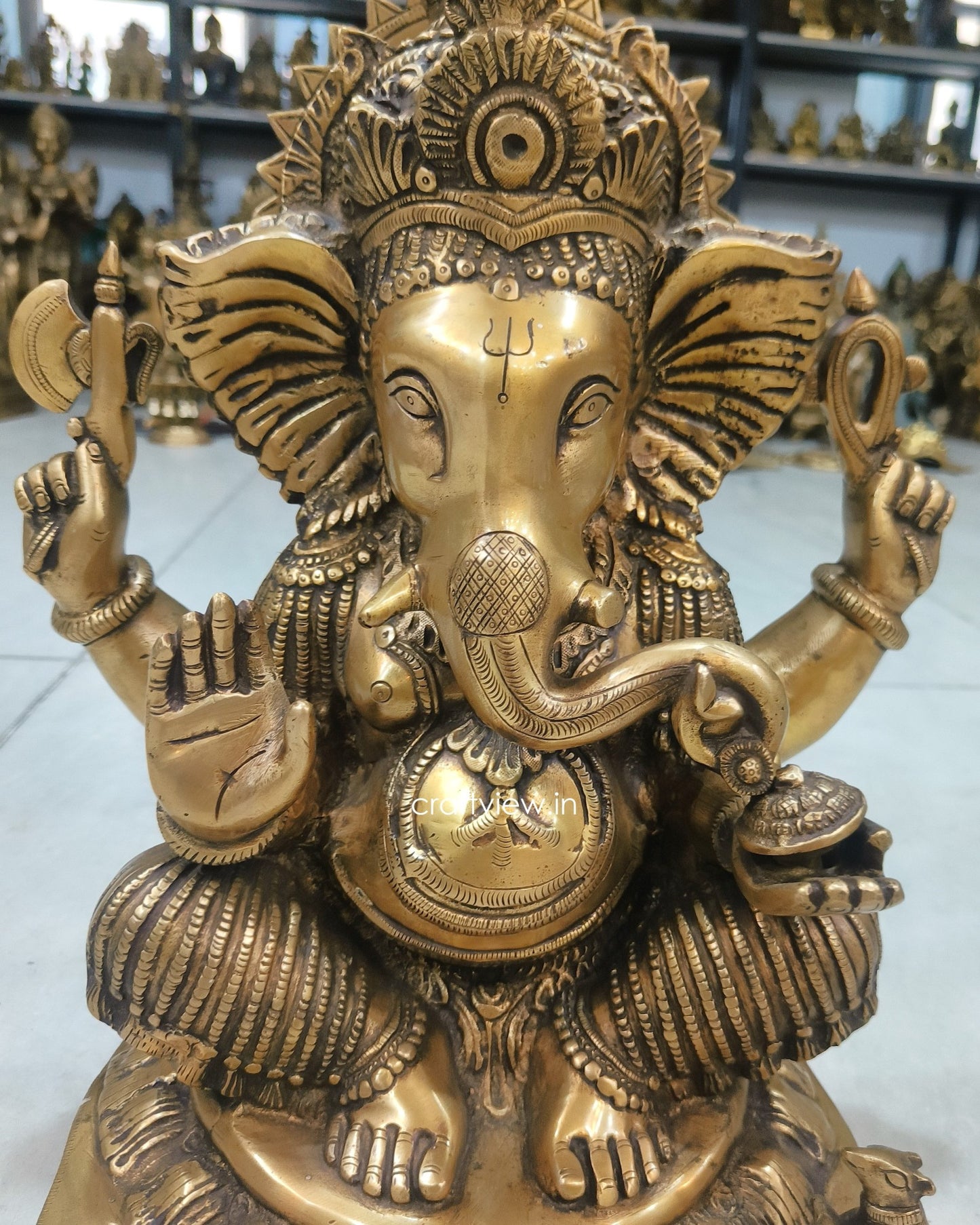 Brass Lord Ganesh Idol 17"