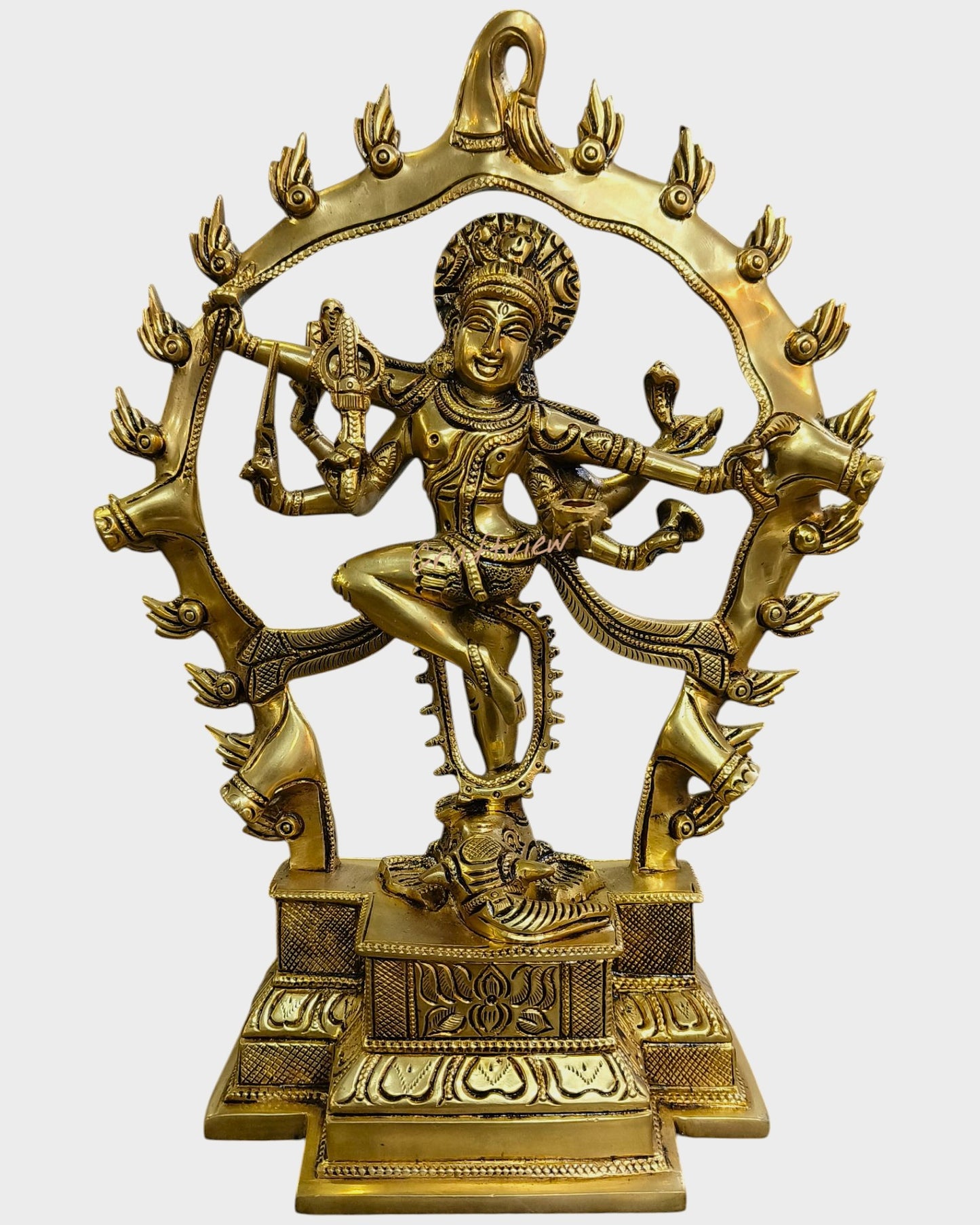 Superfine Brass Gajasurasamhara Shiva Idol 12"