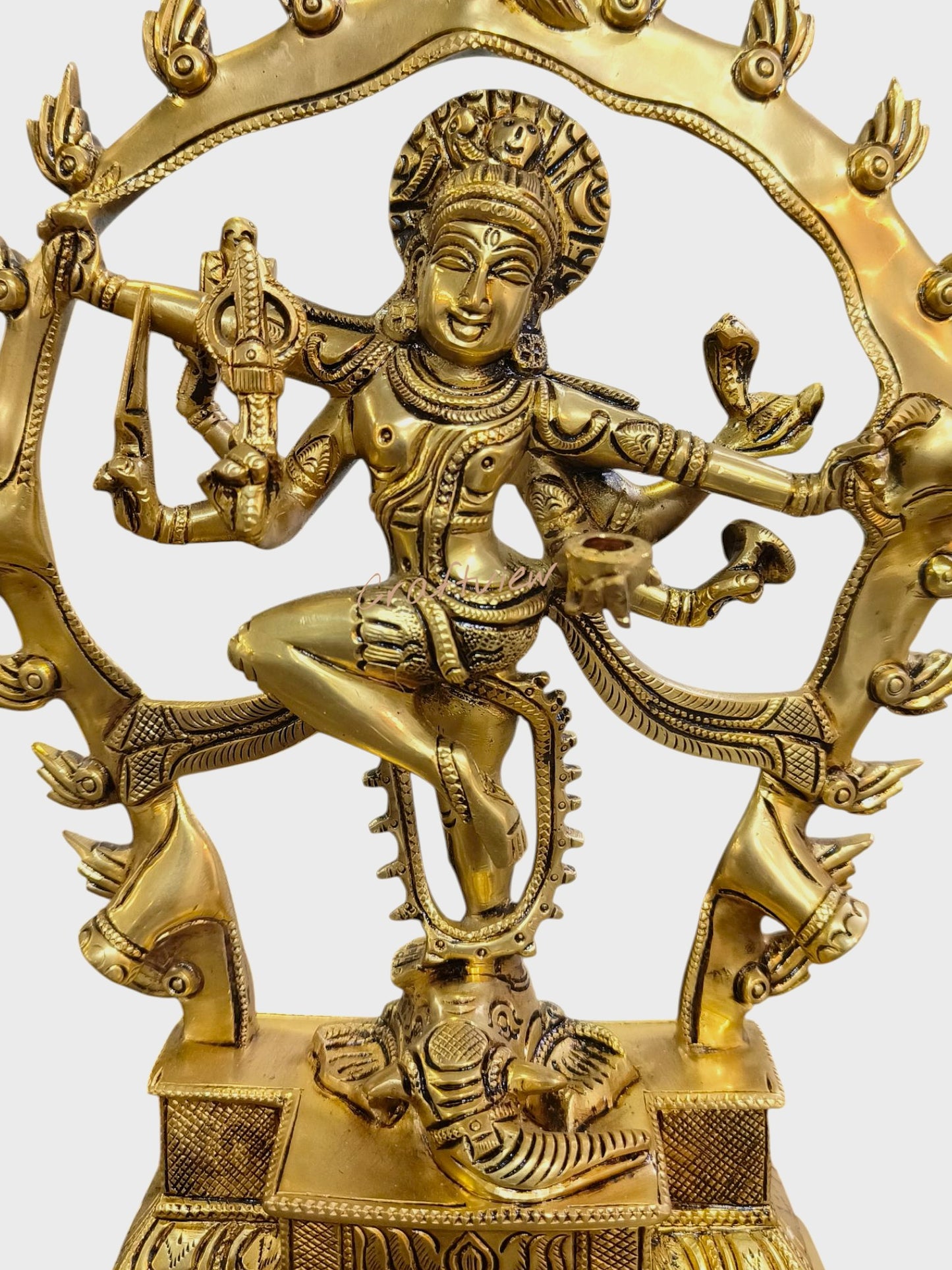 Superfine Brass Gajasurasamhara Shiva Idol 12"
