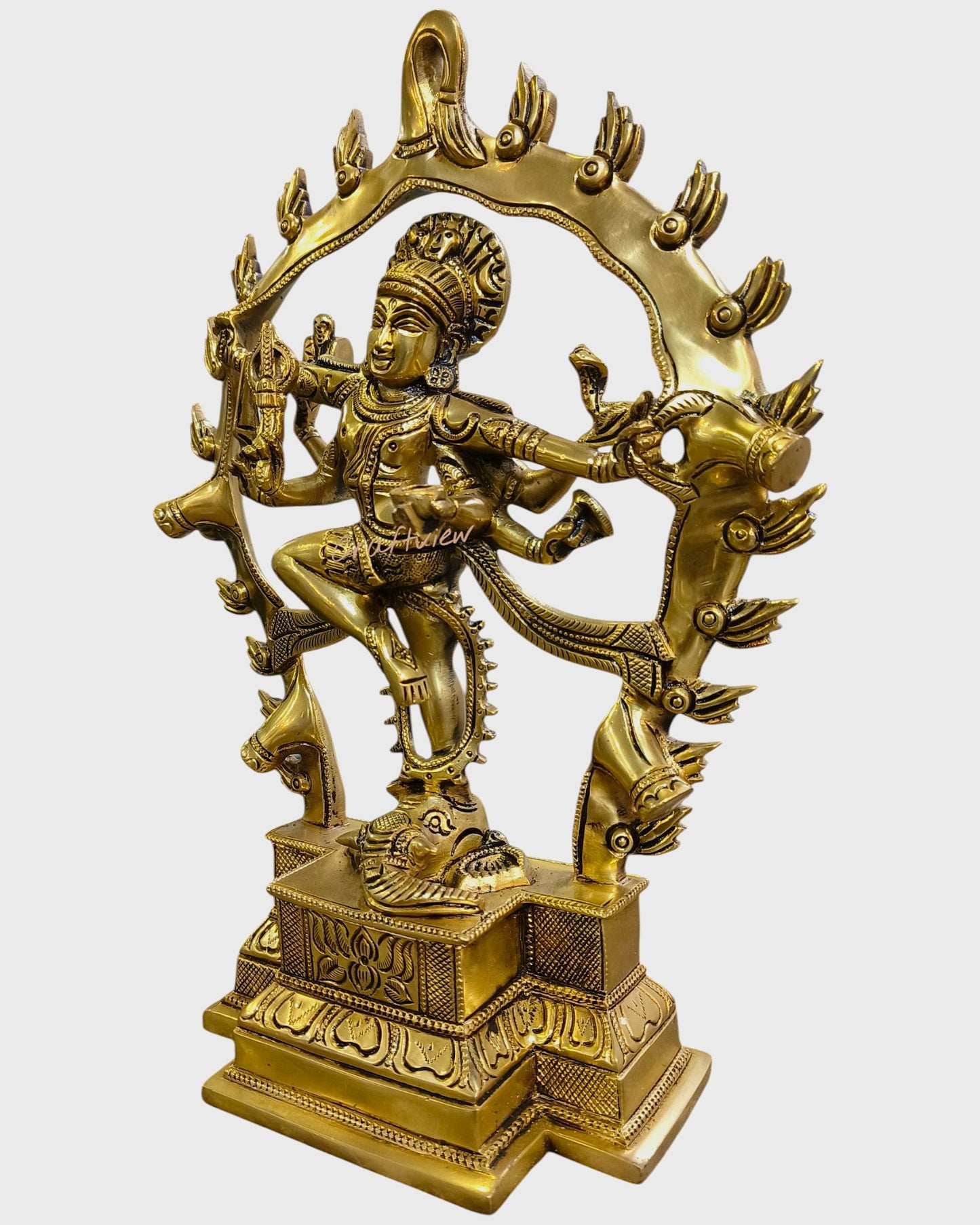 Superfine Brass Gajasurasamhara Shiva Idol 12"