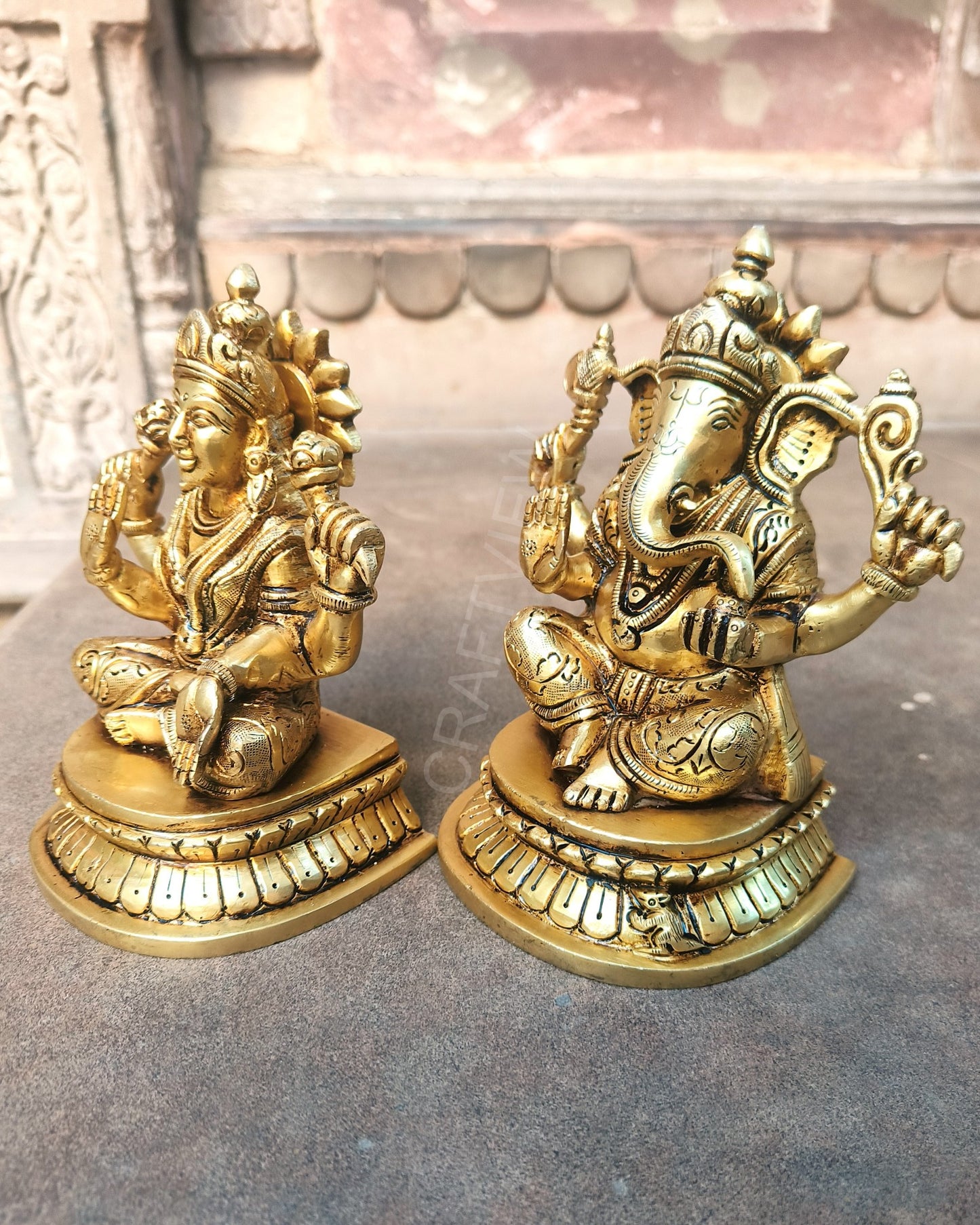Brass Superfine Ganesh Lakshmi Idols