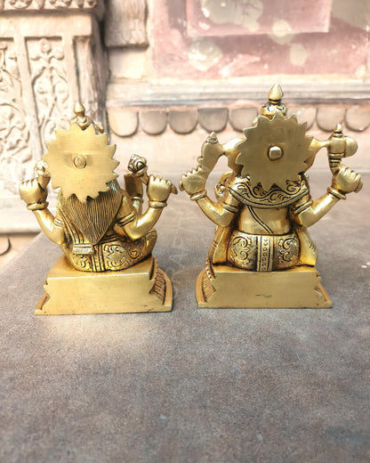 Brass Superfine Ganesh Lakshmi Idols