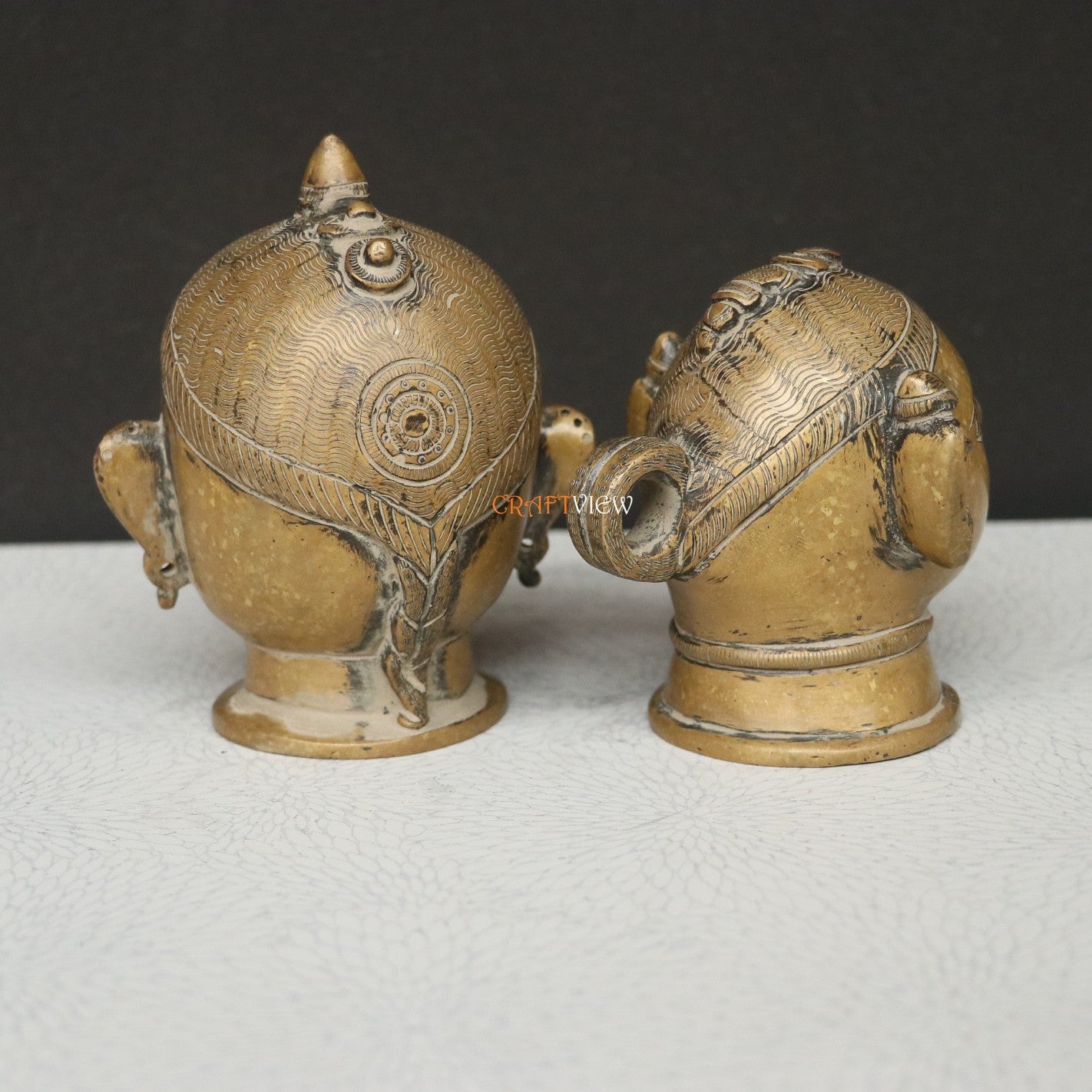 5" Brass Shiva Gauri Decorative Head Table Décor