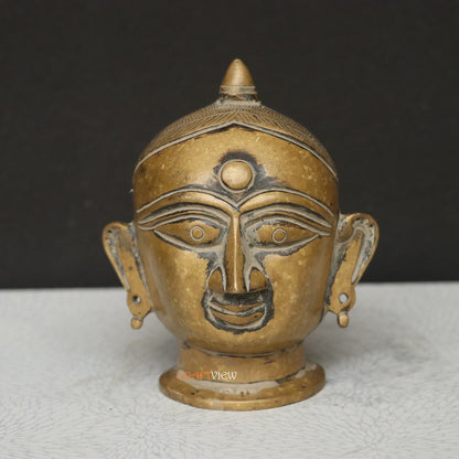 5" Brass Shiva Gauri Decorative Head Table Décor