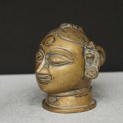 5" Brass Shiva Gauri Decorative Head Table Décor