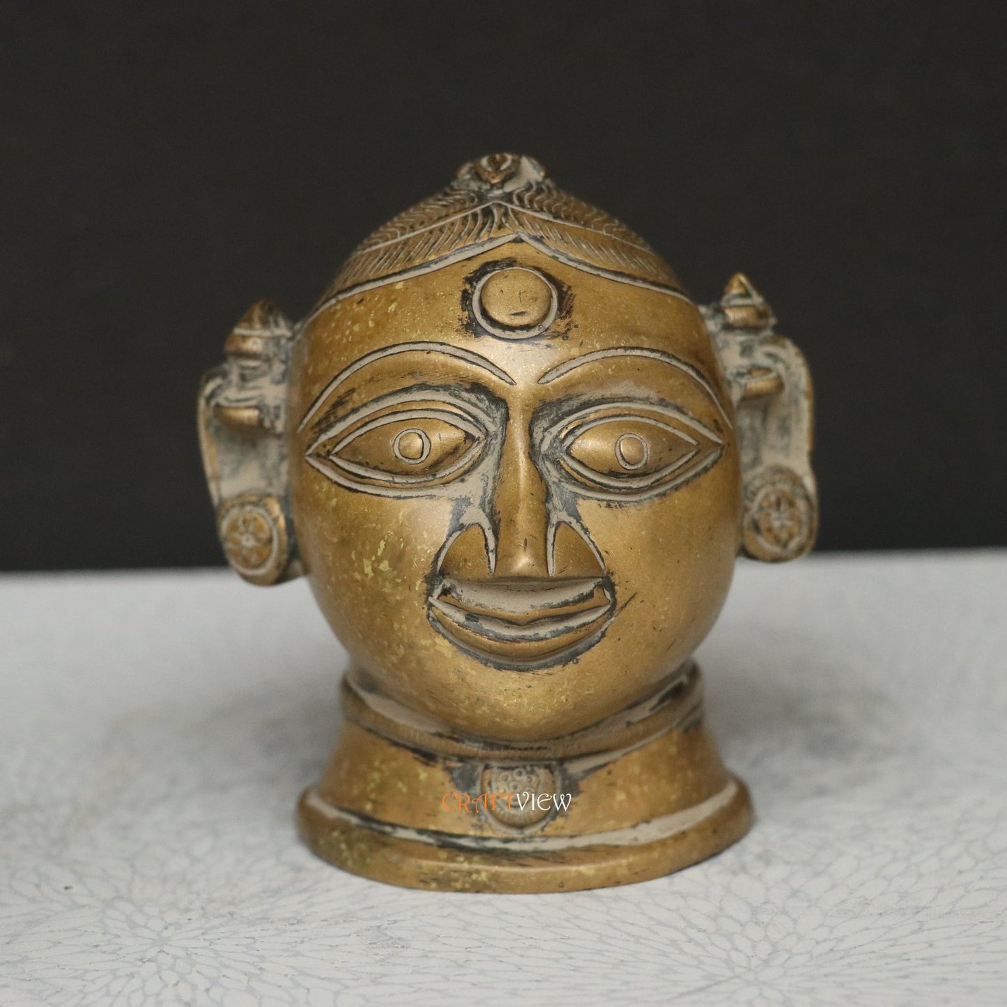 5" Brass Shiva Gauri Decorative Head Table Décor