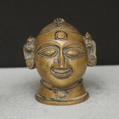 5" Brass Shiva Gauri Decorative Head Table Décor