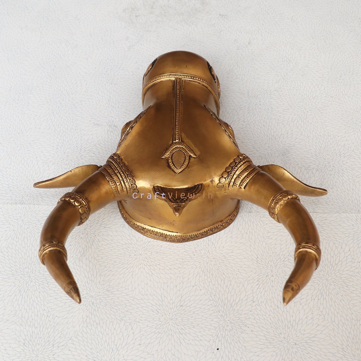 Brass Nandi Bull Wall Hanging Mask for Divine Décor