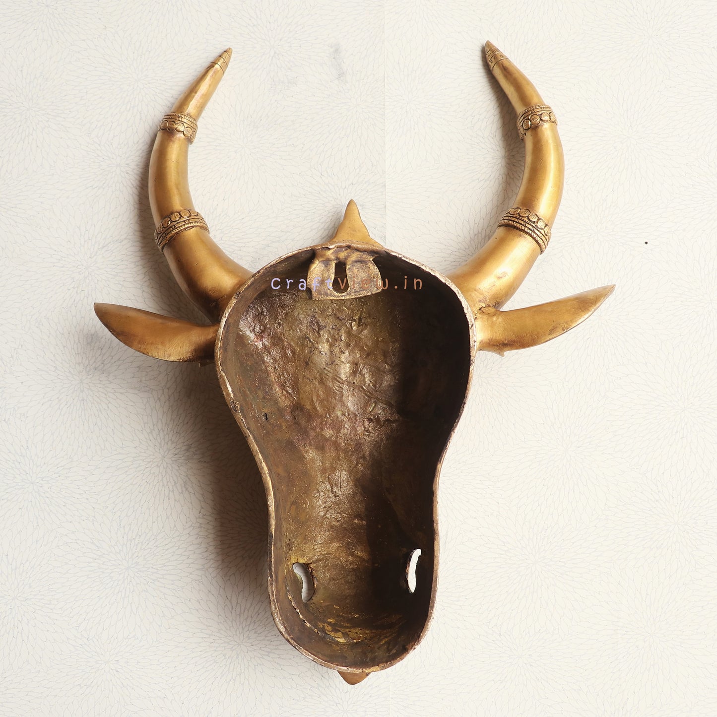 Brass Nandi Bull Wall Hanging Mask for Divine Décor