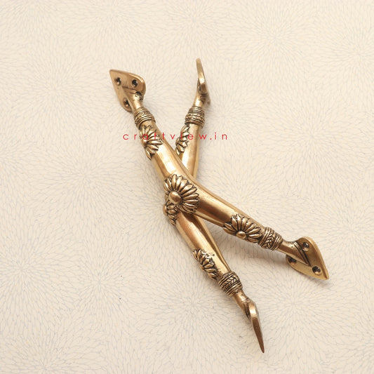 Brass Door Handle Tribal Art.