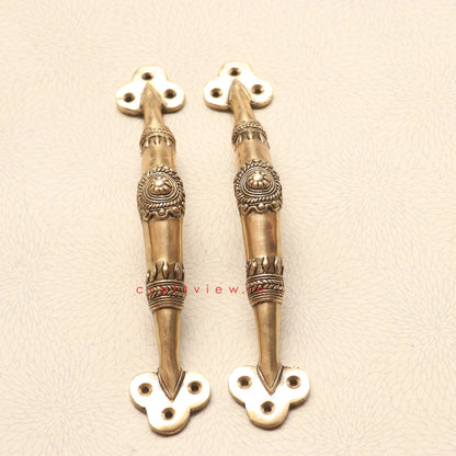 Brass Floral Door Handle