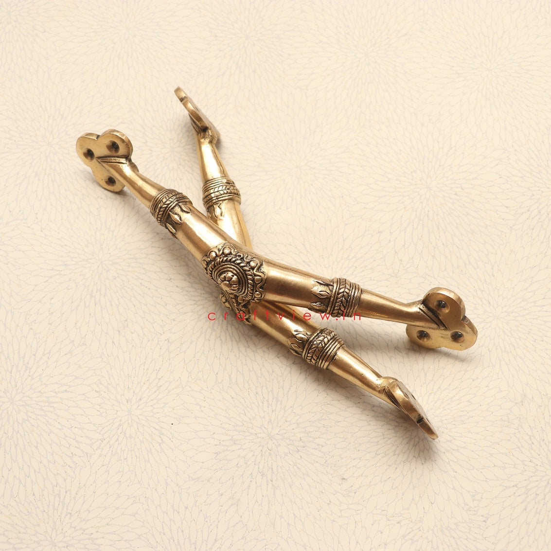 Brass Floral Door Handle