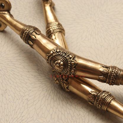 Brass Floral Door Handle