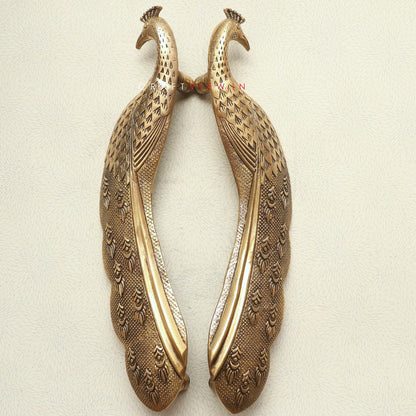 Brass Decorative Peacock Door Handle