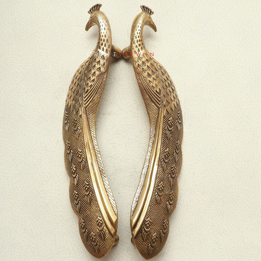 Brass Decorative Peacock Door Handle