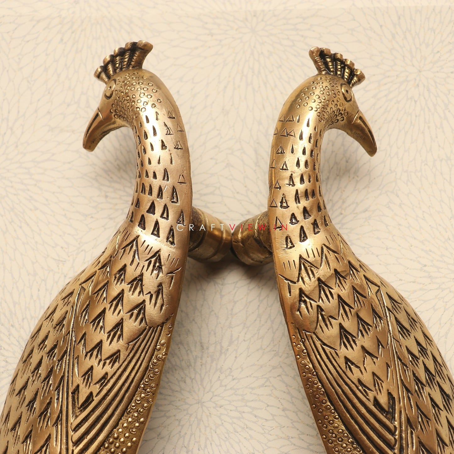 Brass Decorative Peacock Door Handle