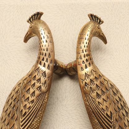 Brass Decorative Peacock Door Handle