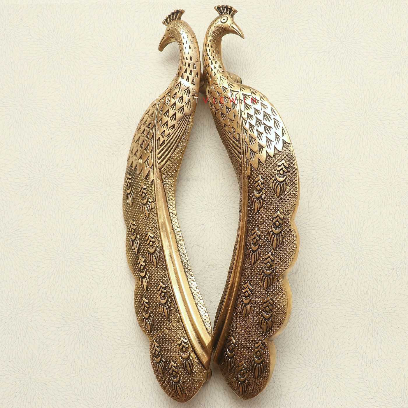 Brass Decorative Peacock Door Handle