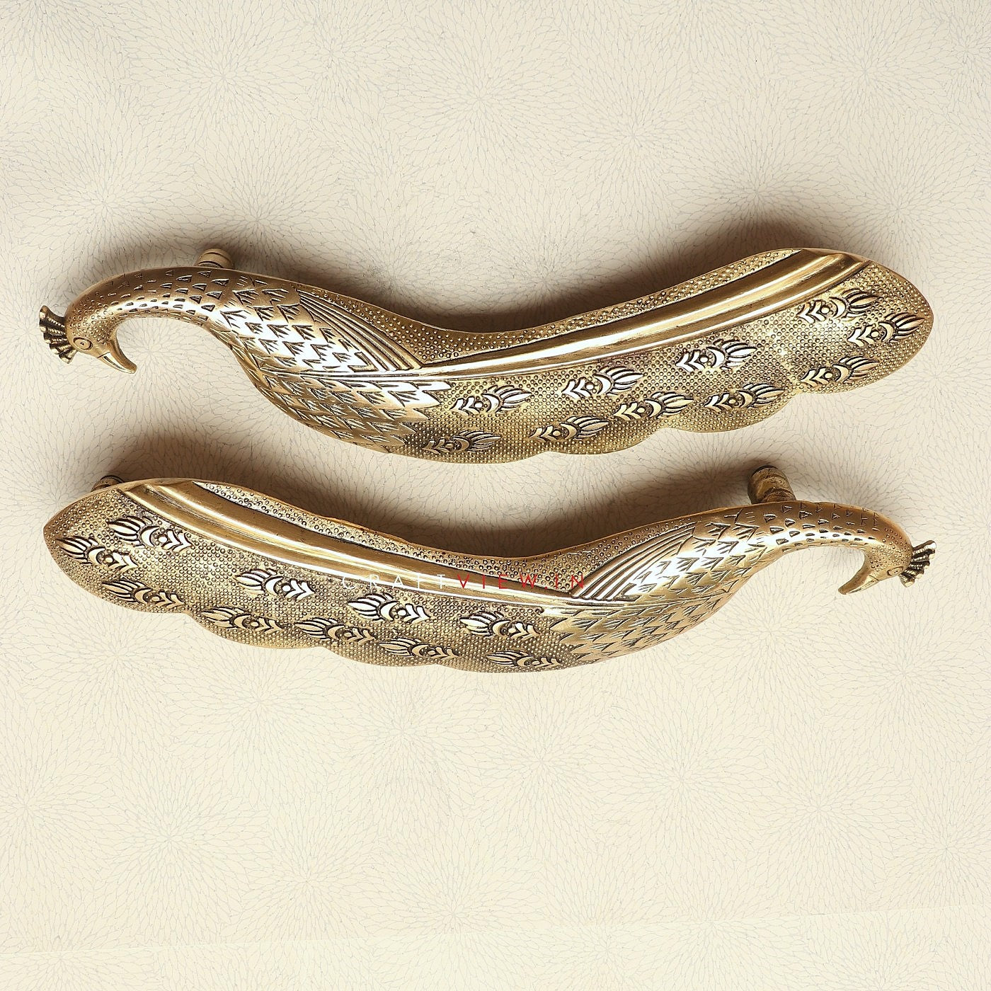 Brass Decorative Peacock Door Handle