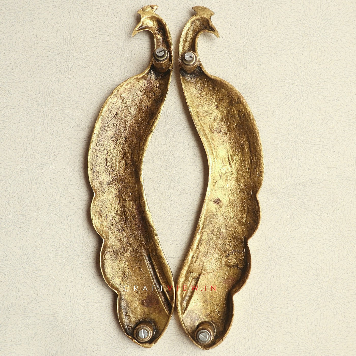 Brass Decorative Peacock Door Handle