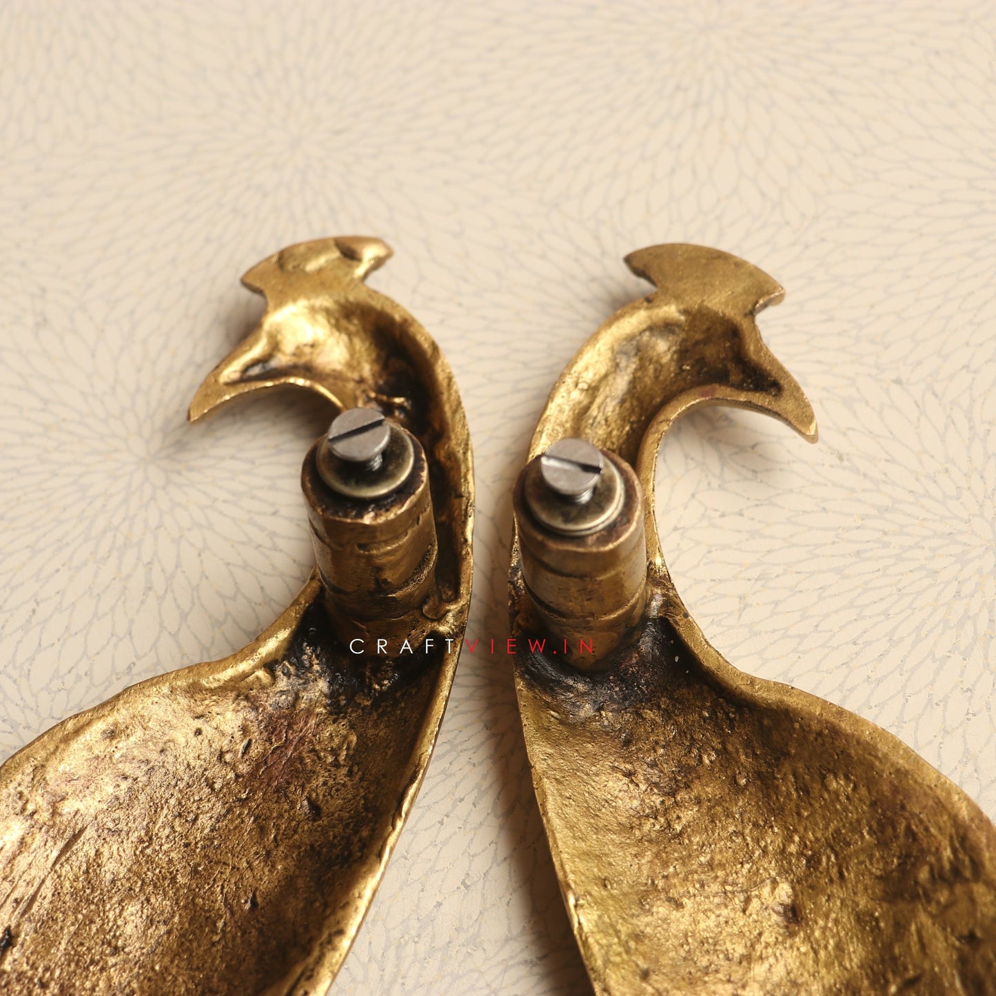 Brass Decorative Peacock Door Handle