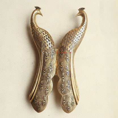 Brass Decorative Peacock Door Handle