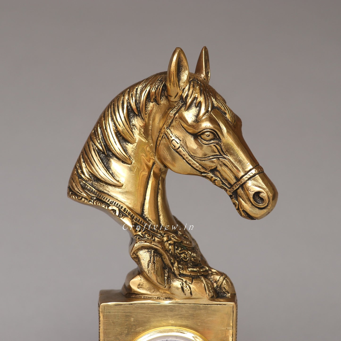 Galloping Through Brass Clock Tabletop Décor