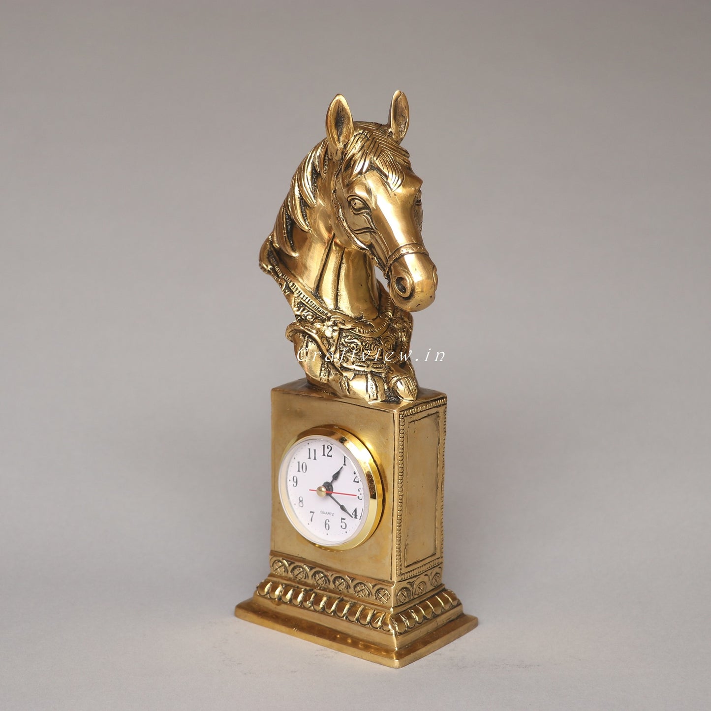 Galloping Through Brass Clock Tabletop Décor