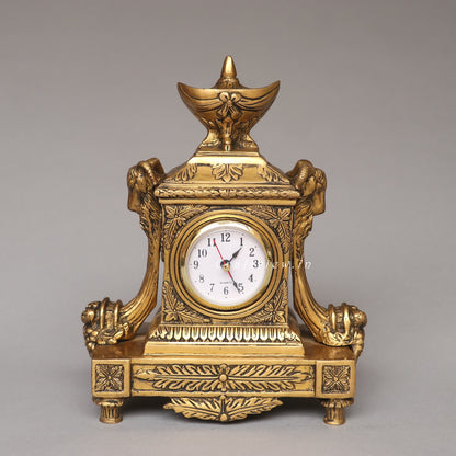 Brass Clock Tabletop Décor