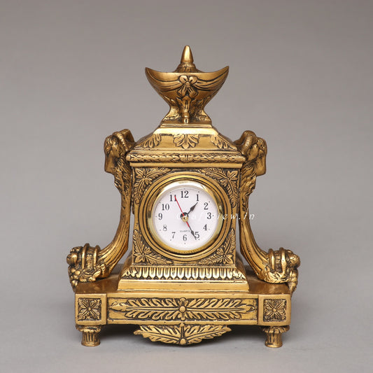 Brass Clock Tabletop Décor