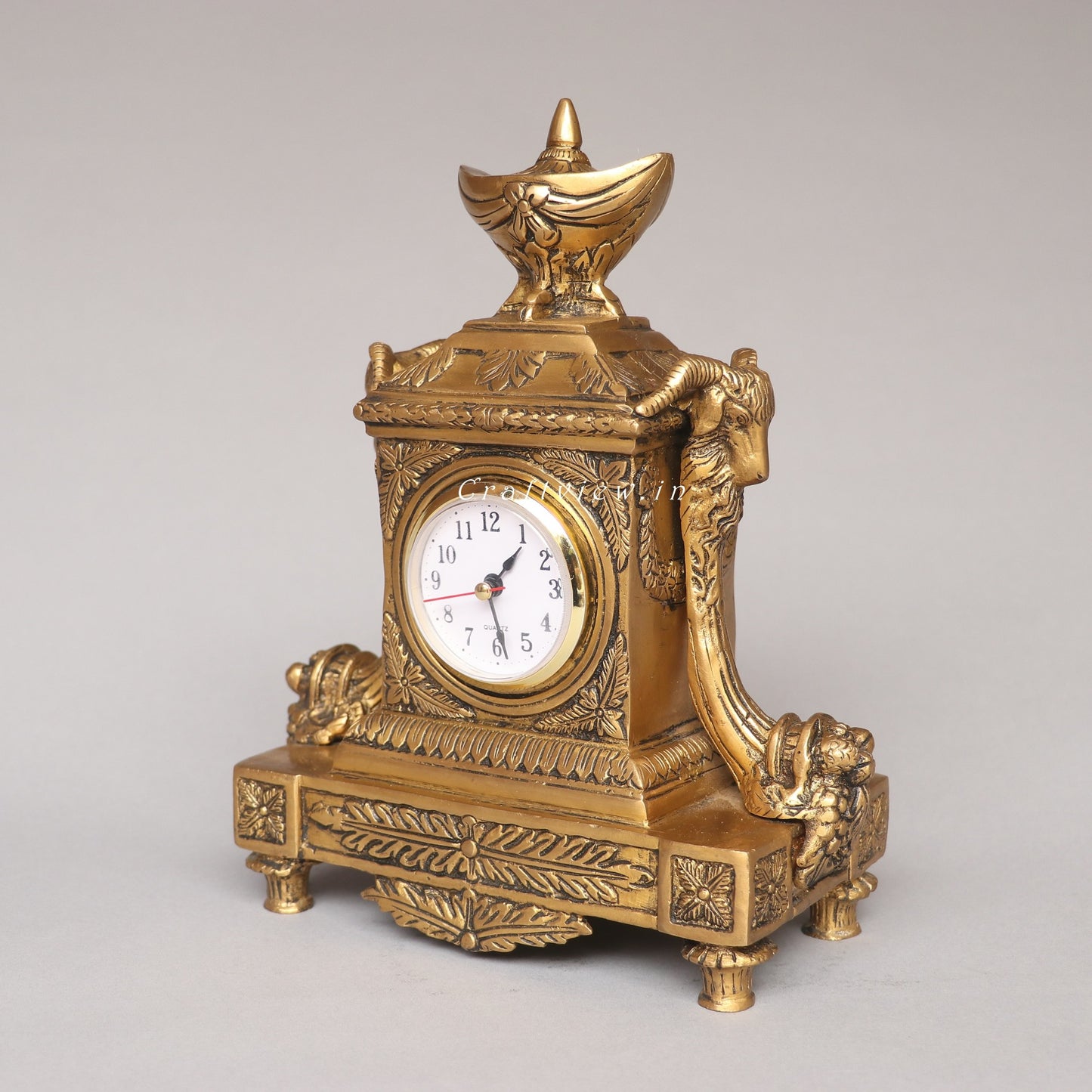 Brass Clock Tabletop Décor