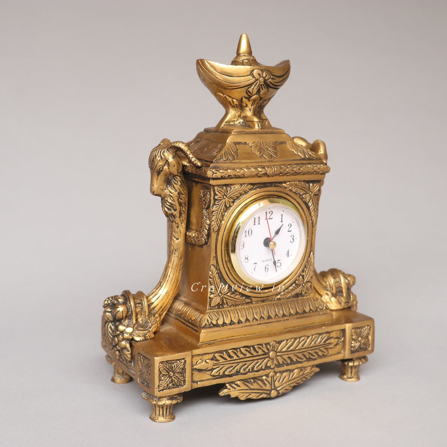 Brass Clock Tabletop Décor