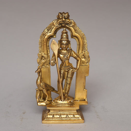 Brass Murgan idol With Prabhavali