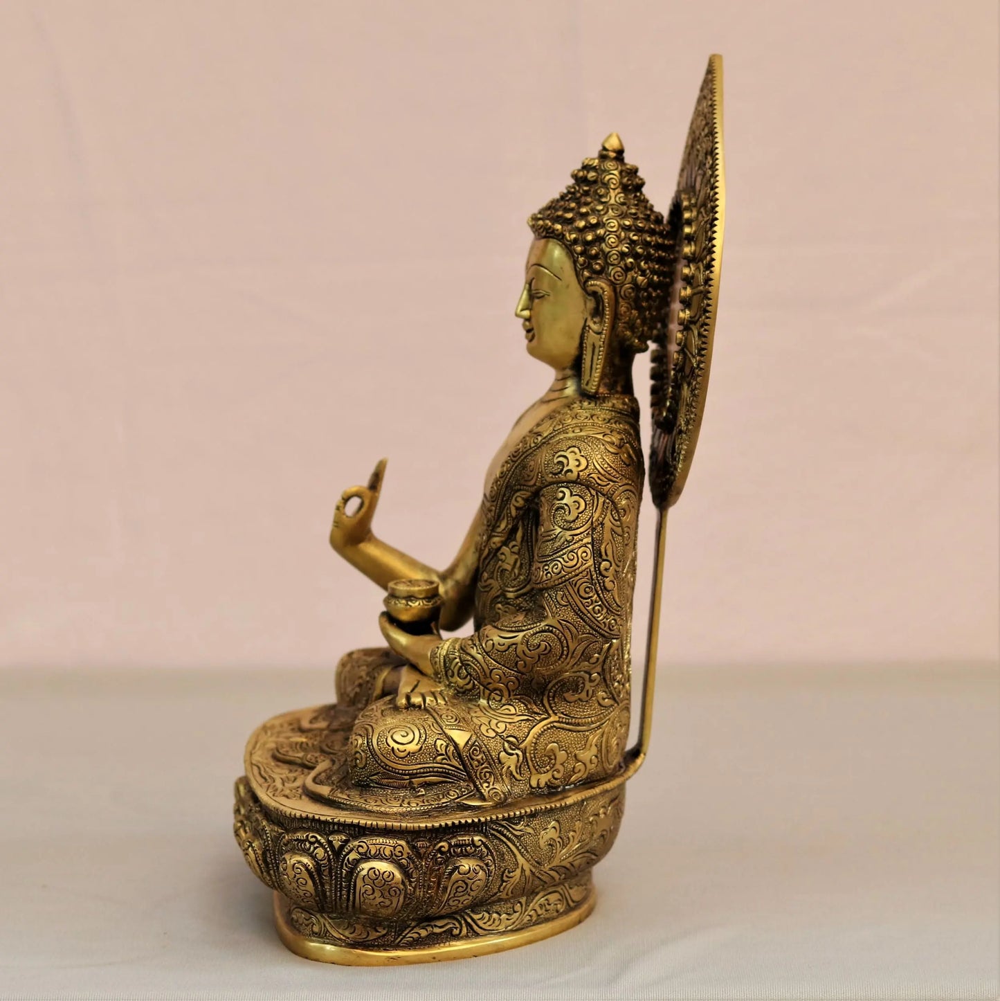 Brass Buddha Blessing Statue 12" Craftsview