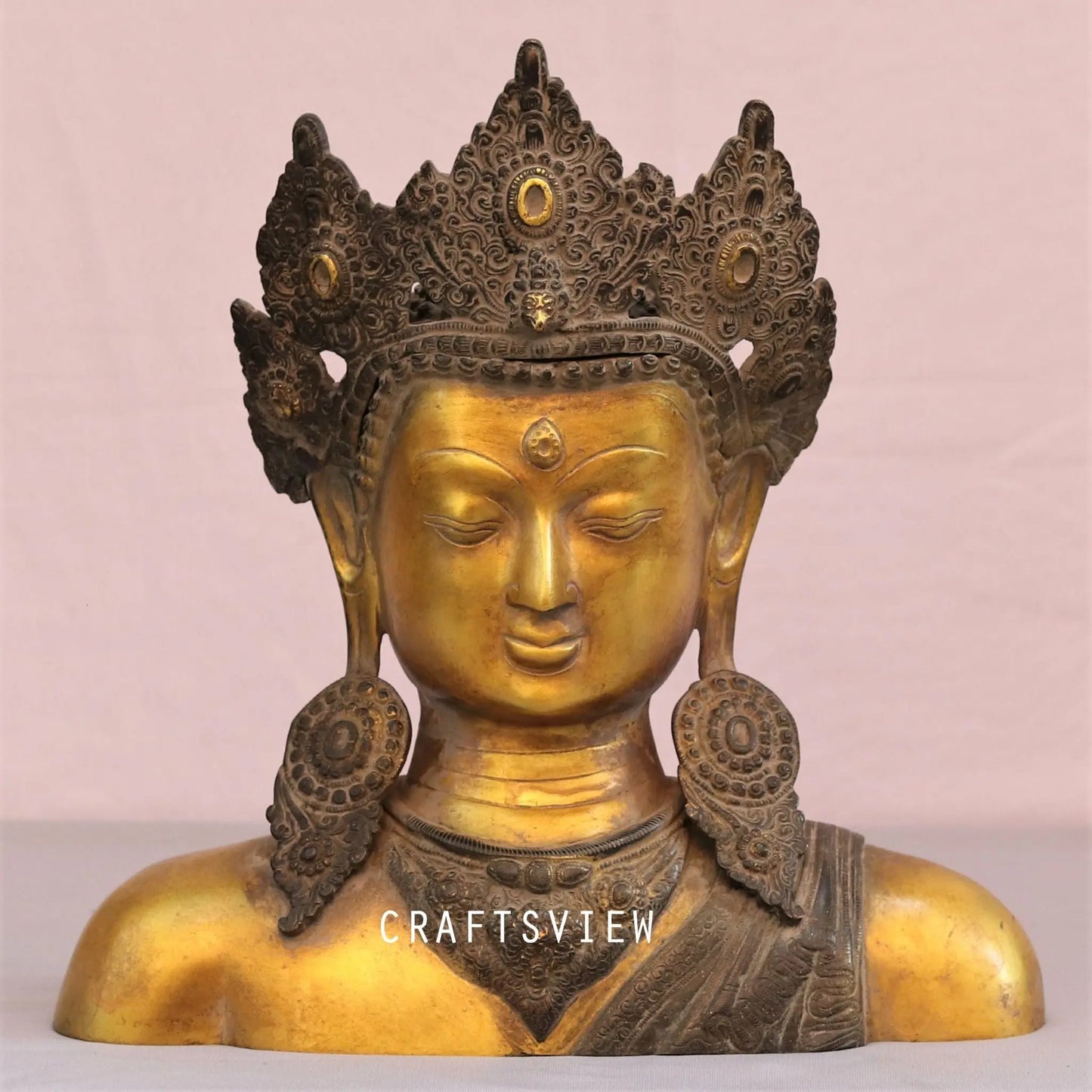 Artistic Crown King Buddha Bust 15" Craftsview