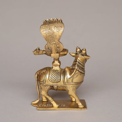 Brass Nandi for Abhisheka with Shiva Lingam