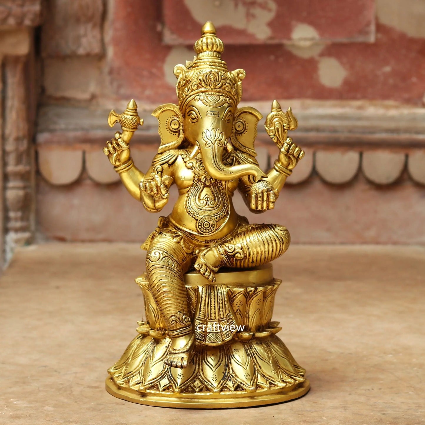 Beautiful Brass Lakshmi Ganesh Statues Fine Quality Craftsview