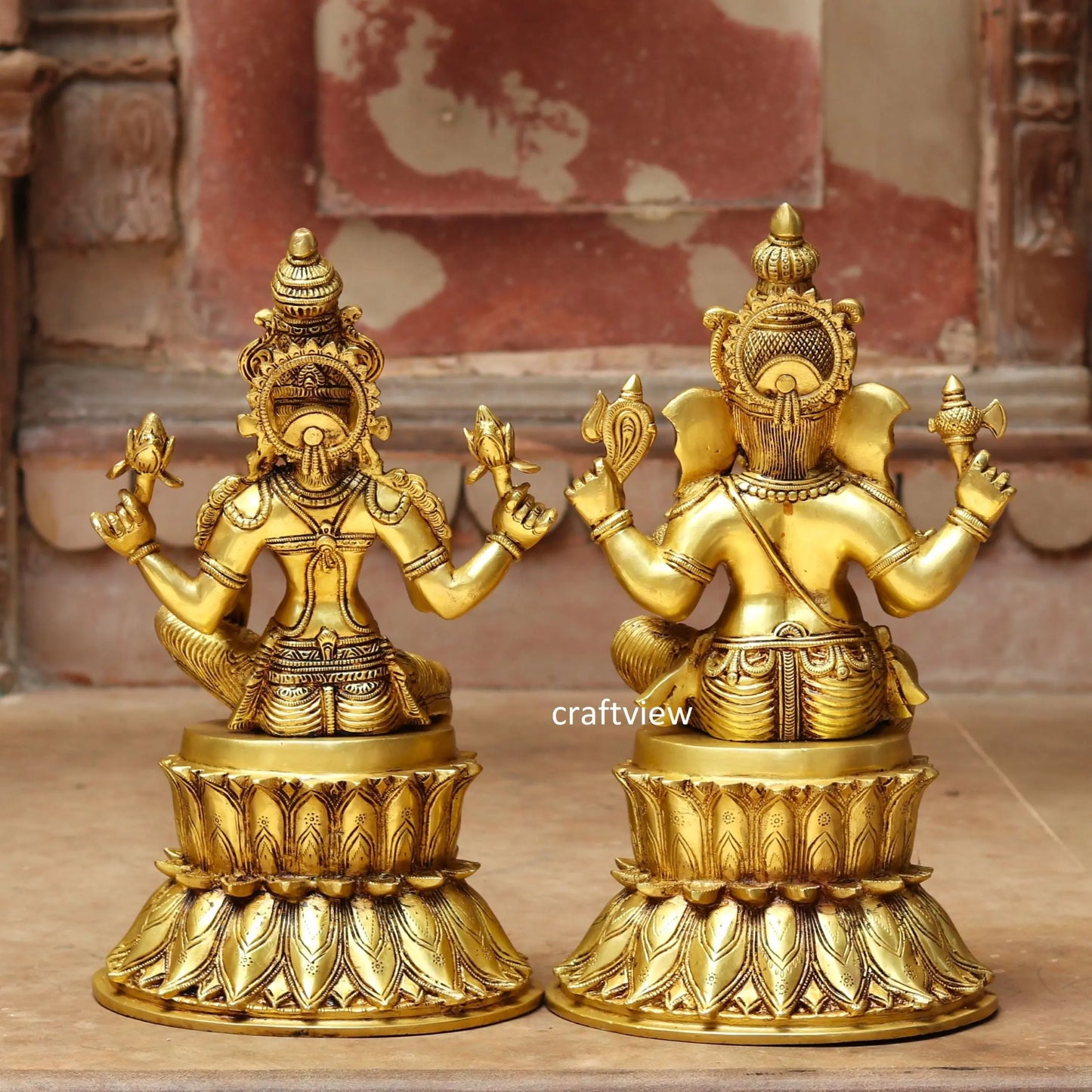 Beautiful Brass Lakshmi Ganesh Statues Fine Quality Craftsview