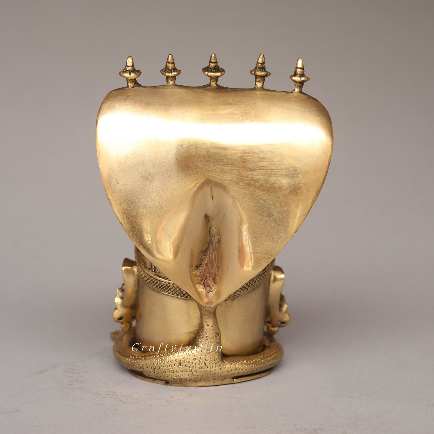 9.5" Brass Shiva Mukhlingam With Nagabharanam Table Decor