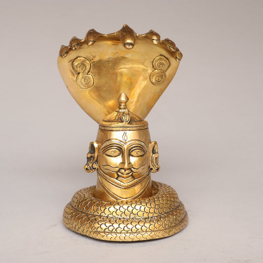 Shiva Mukhlingam With Nagabharanam Brass Table Décor