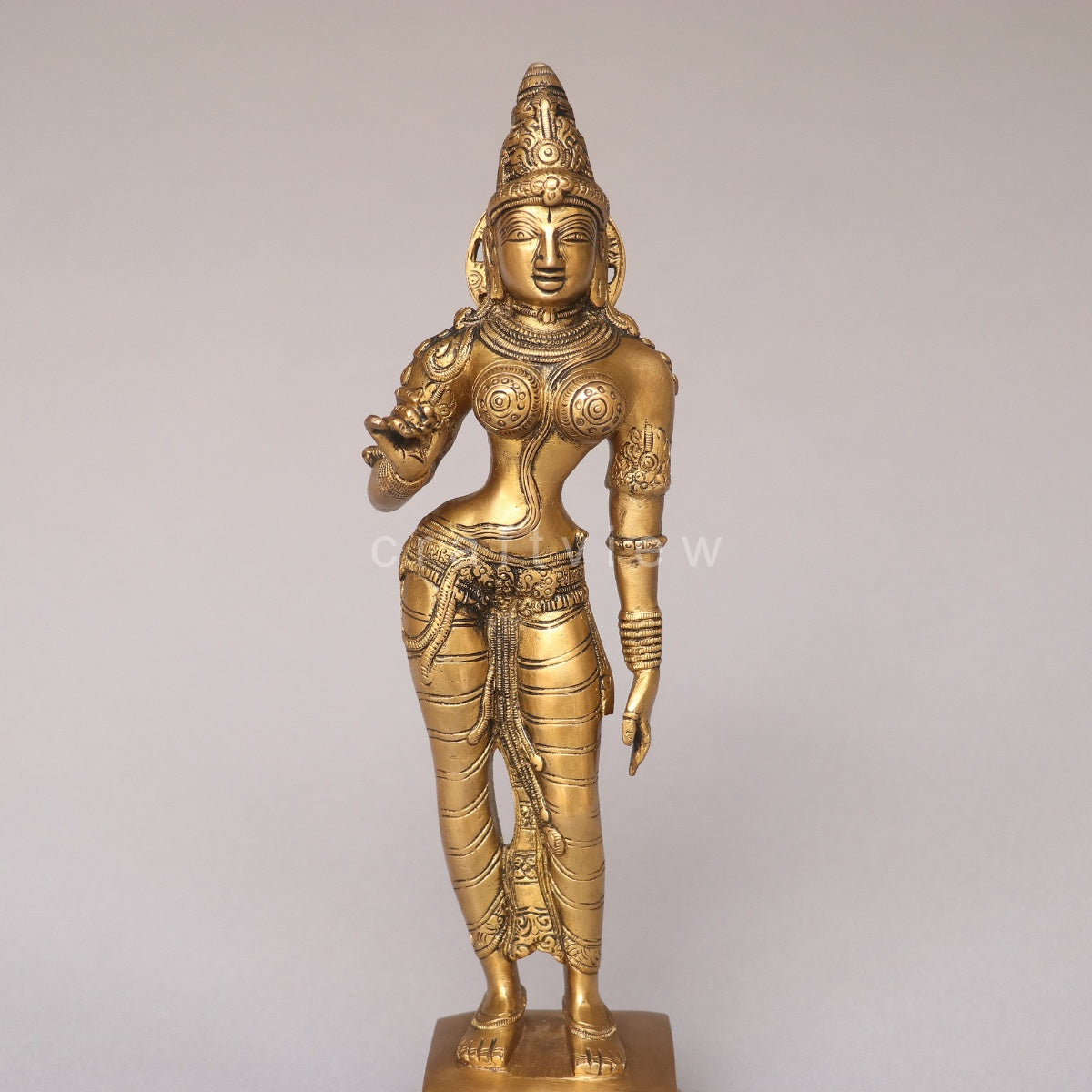 Brass Standing Goddess Parvati Idol