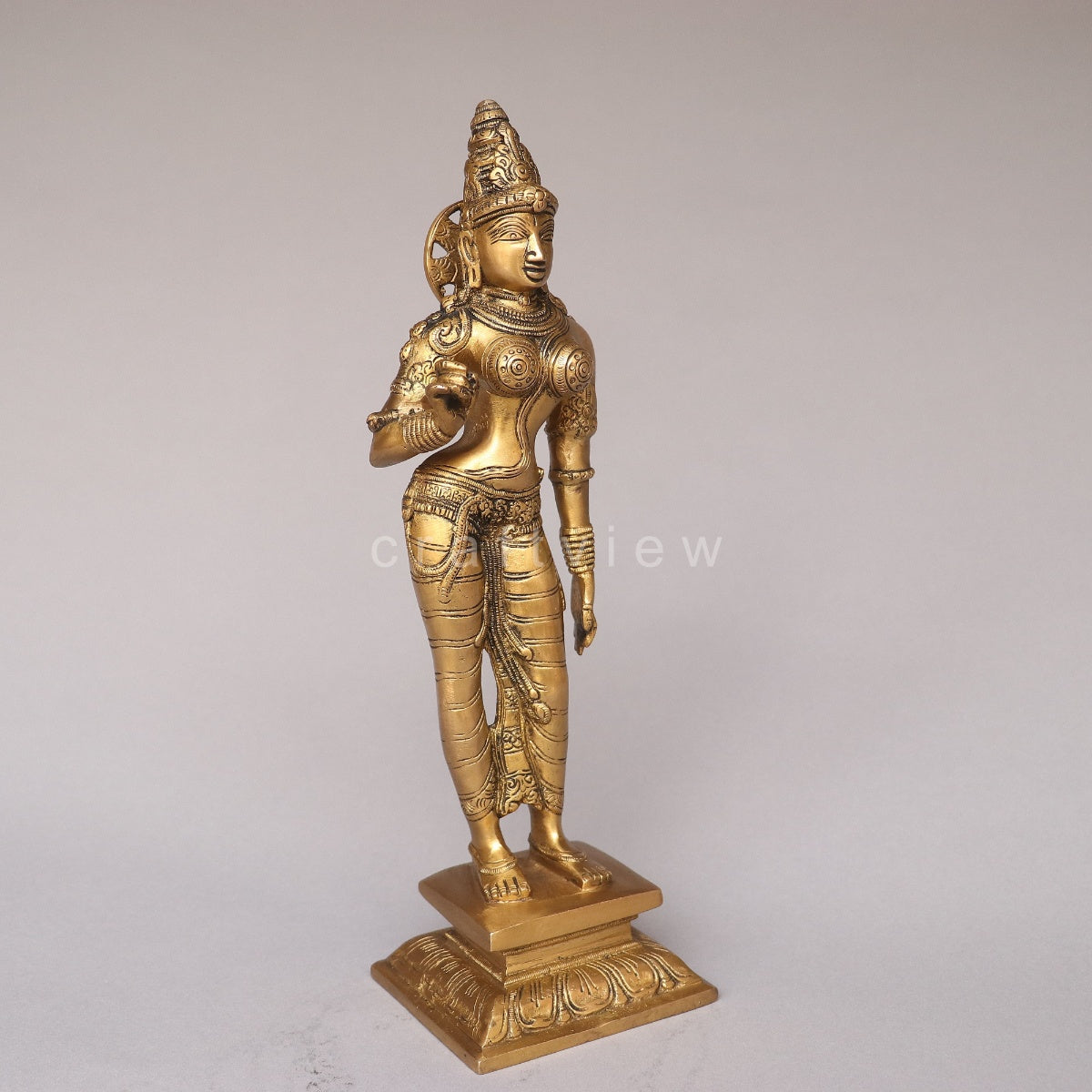 Brass Standing Goddess Parvati Idol
