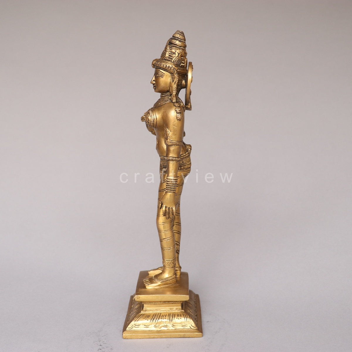 Brass Standing Goddess Parvati Idol