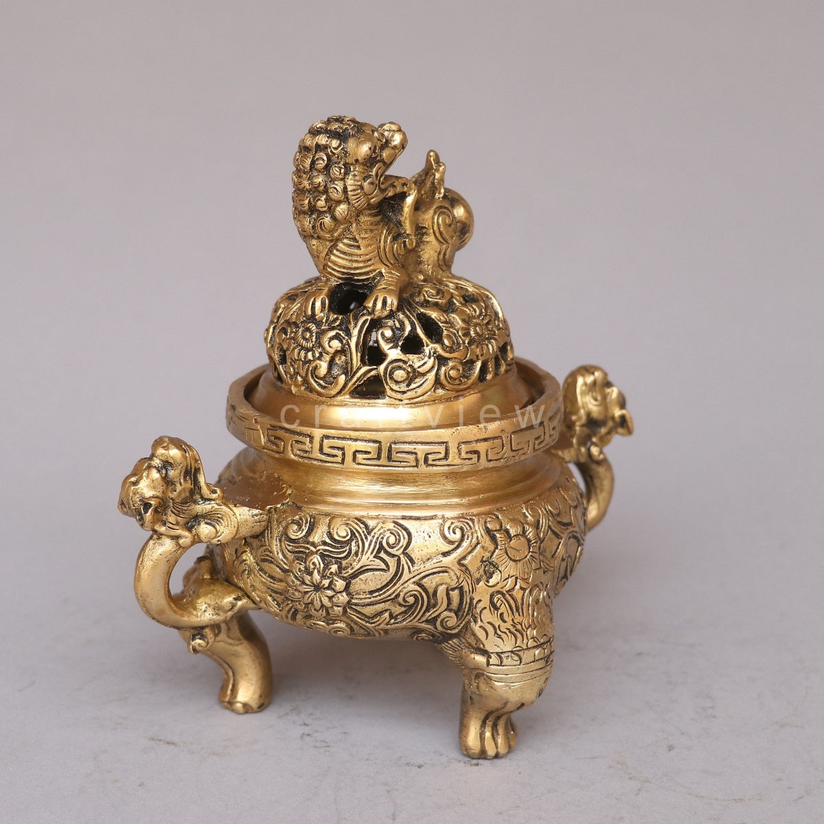 Brass Dragón Pot Incense Burner Figurine